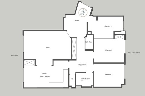 Plan projeté 3 chambres (croquiq)